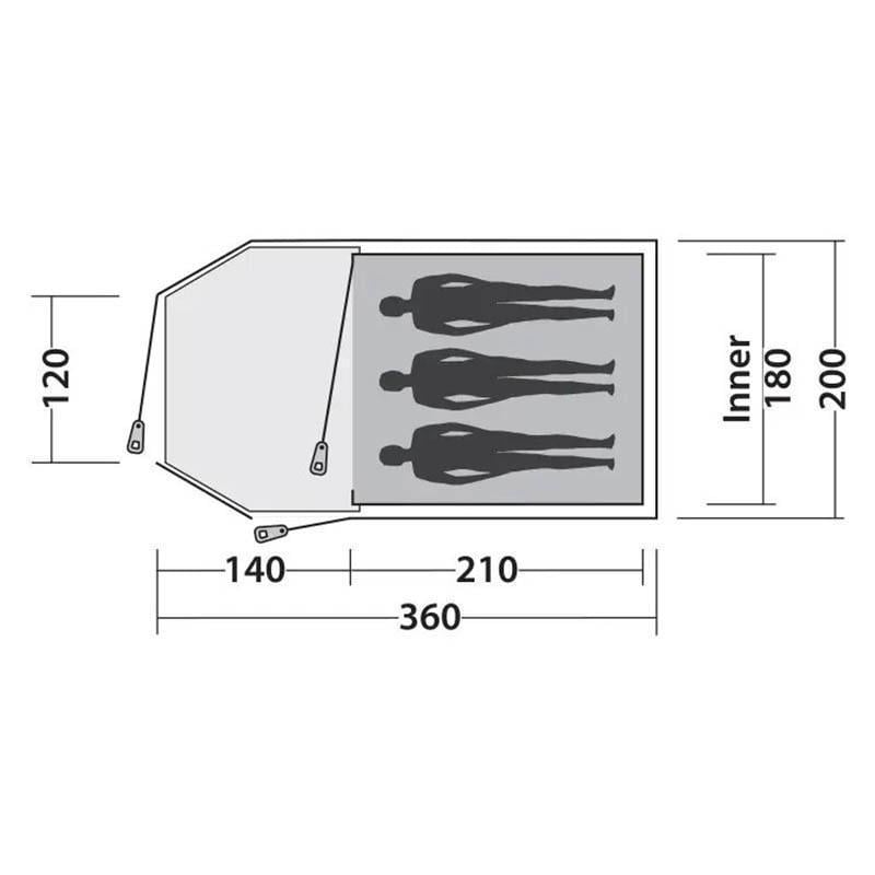 Палатка трехместная Easy Camp Eclipse 300 Rustic Green (120386) - фото 3