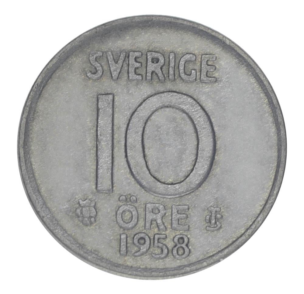 Коллекционная монета Швеция 10 эре 1958 Серебро F-VF (М17815) Коллекционная монета Швеция 10 эре 1958 Серебро F-VF (М17815)