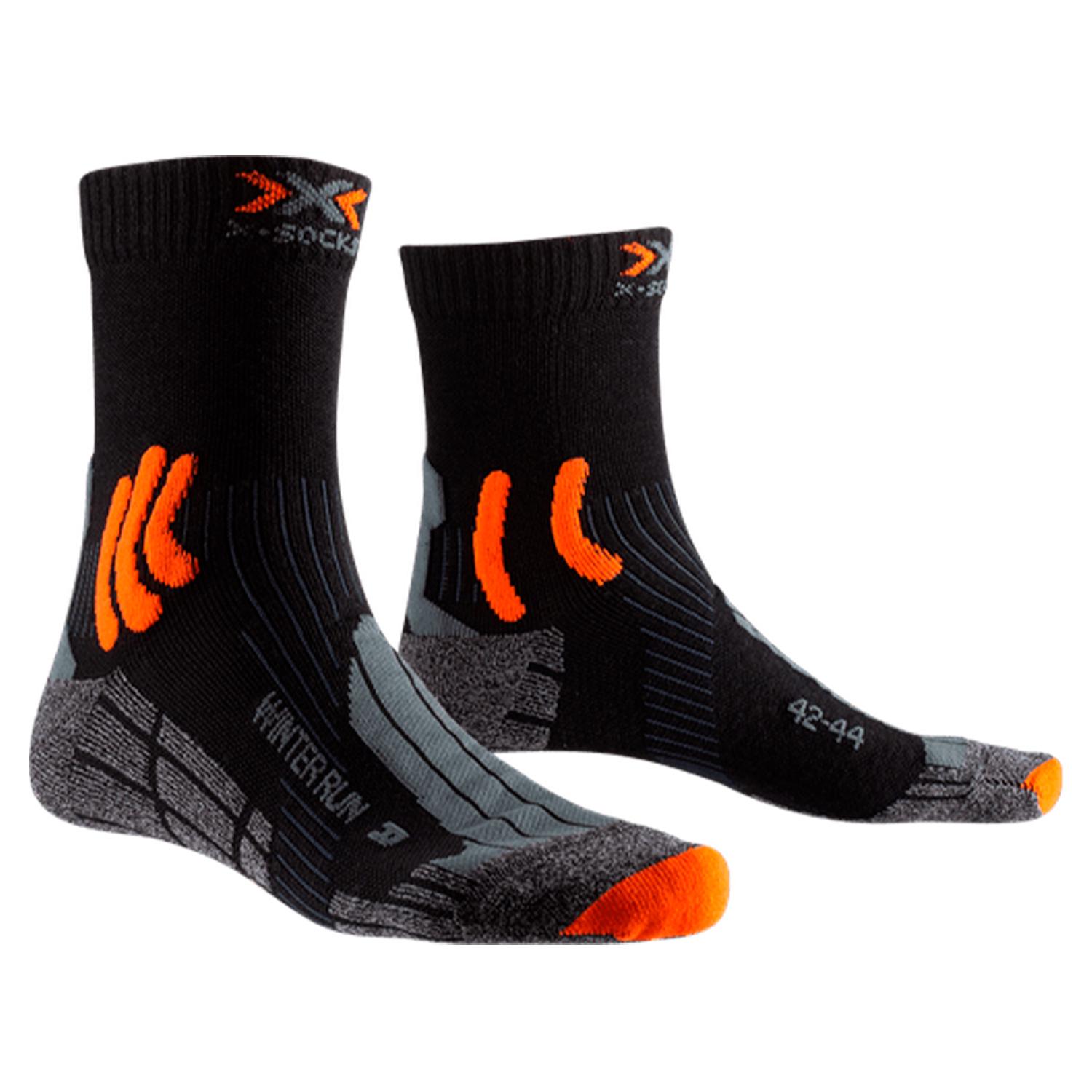 Шкарпетки X-SOCKS Winter Run 4.0 XS-RS08W20U-B038 р. 45/47 Black/Dark Grey Melange/X-Orange - фото 1