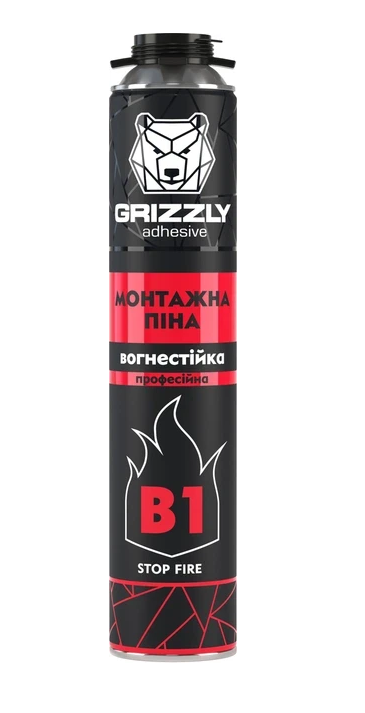 Пена монтажная профессиональная В1 огнестойкая Grizzly 750 мл