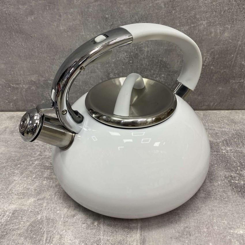 Чайник Empire EM-7709 из нержавеющей стали со свистком 3 л Белый (1778668362) - фото 4