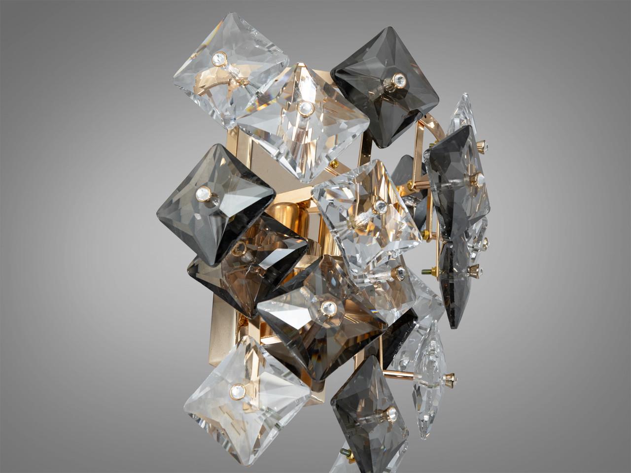 Бра хрустальное 21001-BSGD-LS на 2 лампы Золотой (2054372445) - фото 2