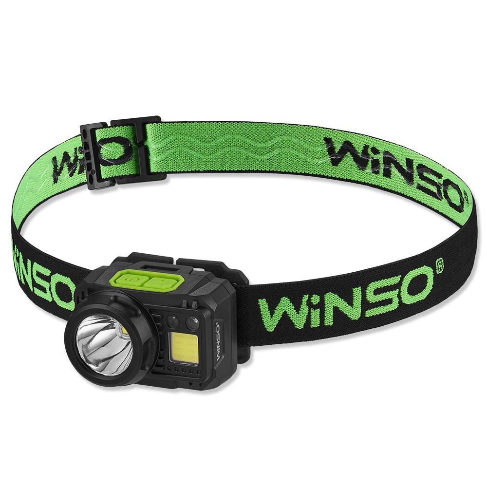 Фонарь налобный Winso Pro 500Lm 5W CREE XPG+COB 1200 mAh 3xAAA с сенсором Белый/Красный (751420)