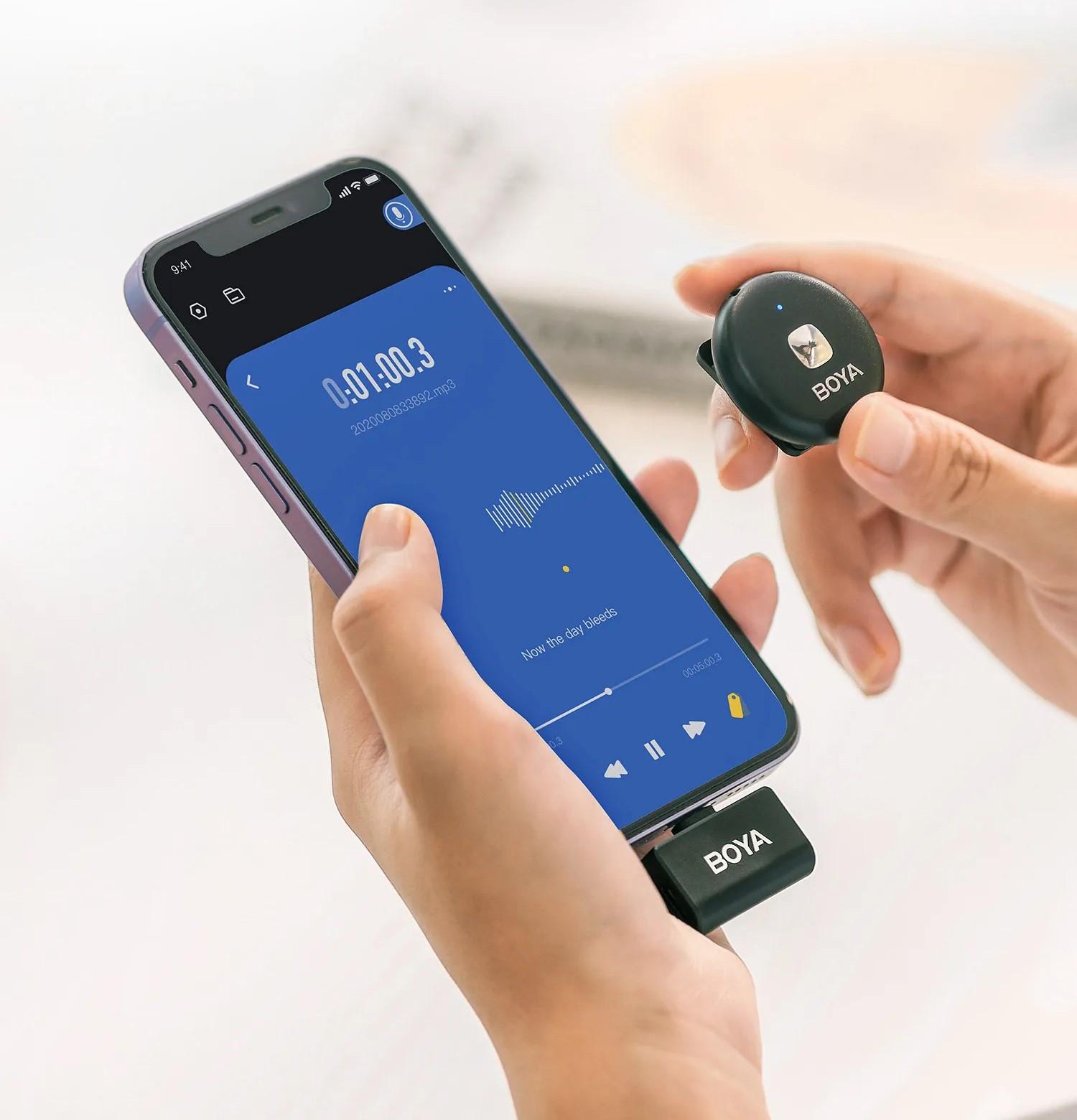 Мікрофон петличний Boya Omic-U black з зарядним кейсом для iPhone USB Type-C та Android професійний 2 шт. (50017) - фото 2