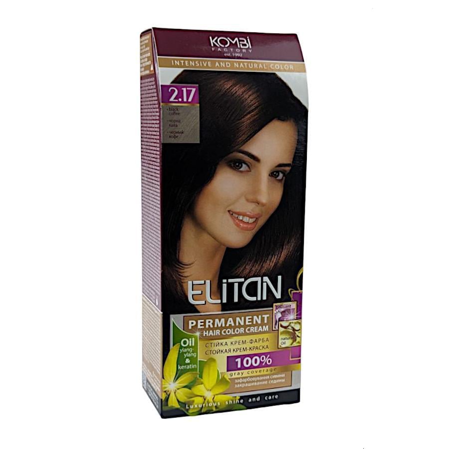 Крем-краска для волос стойкая ELITAN intensive and natural color 2-17 Черный кофе (2185050843)