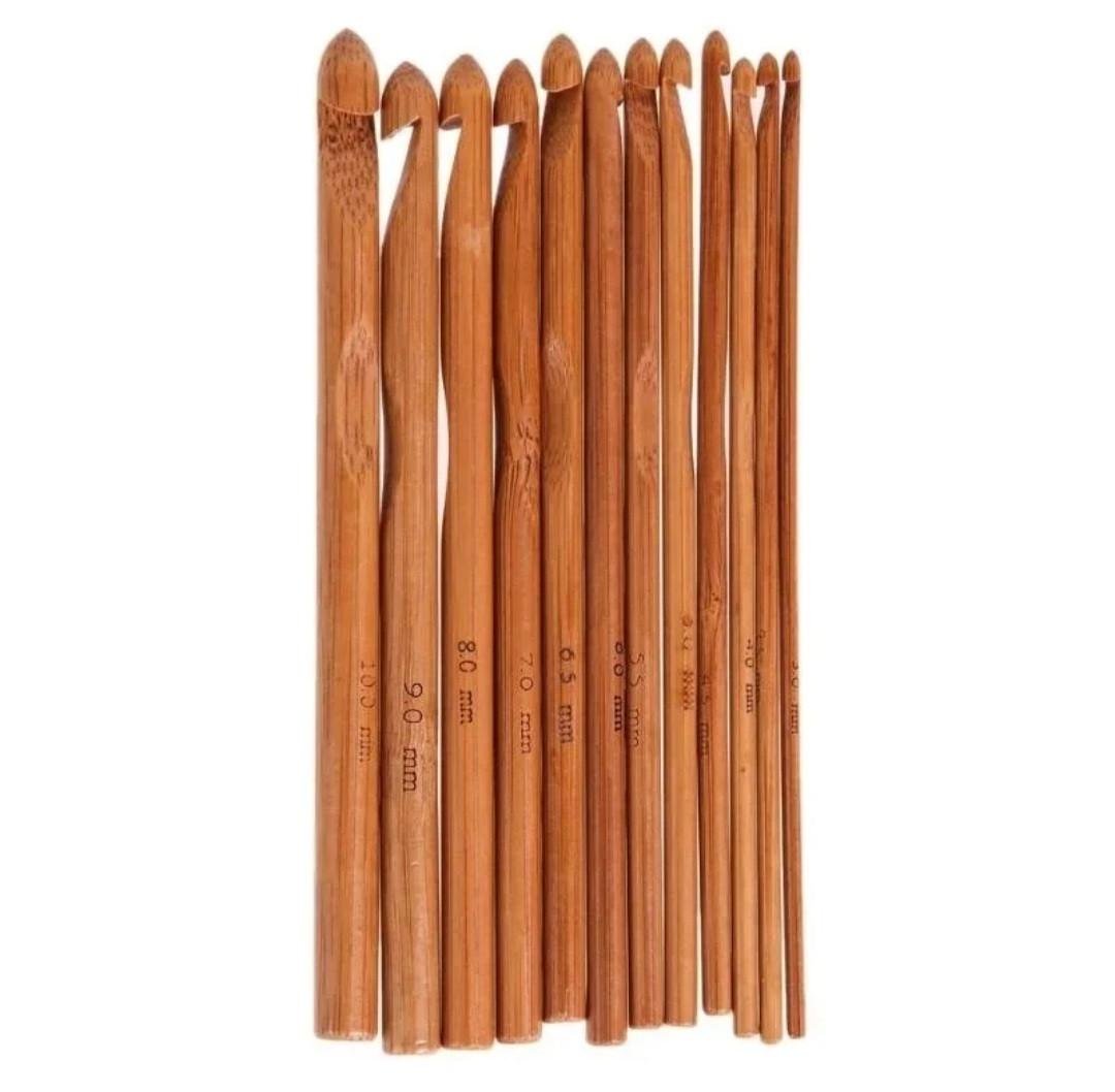 Набор бамбуковых крючков для вязания от 3 до 10 12 шт. (2172692138)