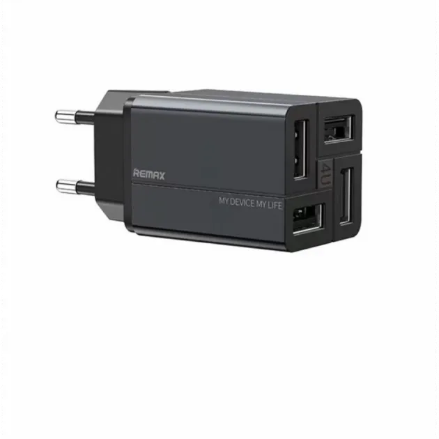 Зарядное устройство для сети Remax RP-U43 Wanfu 3,4 A 4 USB EU Черный (6972174153667)