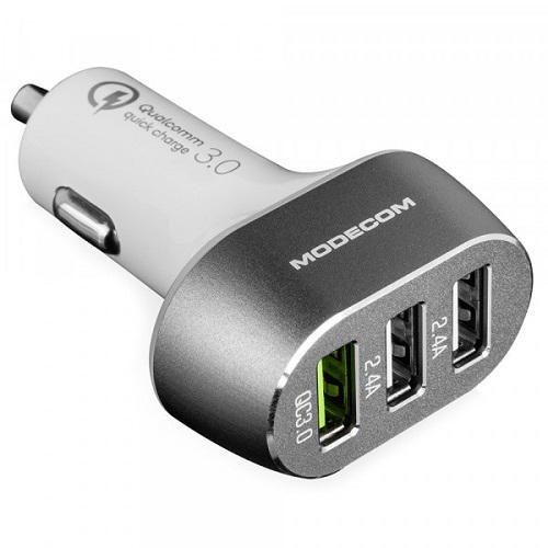 Автомобільний зарядний пристрій Modecom CU3-05 USB 2,4 A 5B QC3,0 2 USB Ports ZT-MC-CU3-05 White (562870) - фото 1