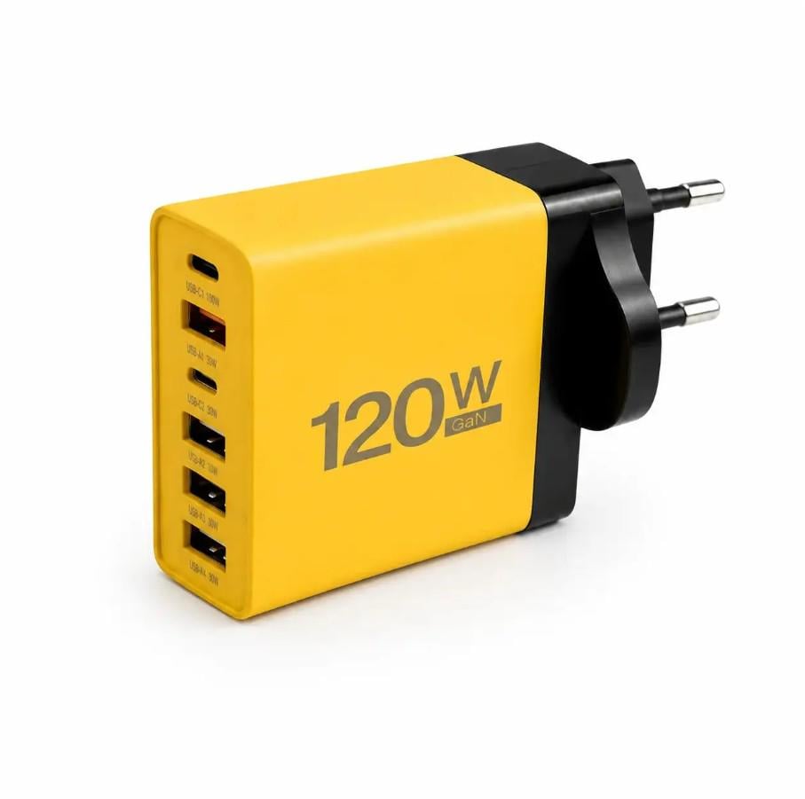 Зарядное устройство сетевое 6хUSB 120W Желтый (38389876) Зарядное устройство сетевое 6хUSB 120W Желтый (38389876)