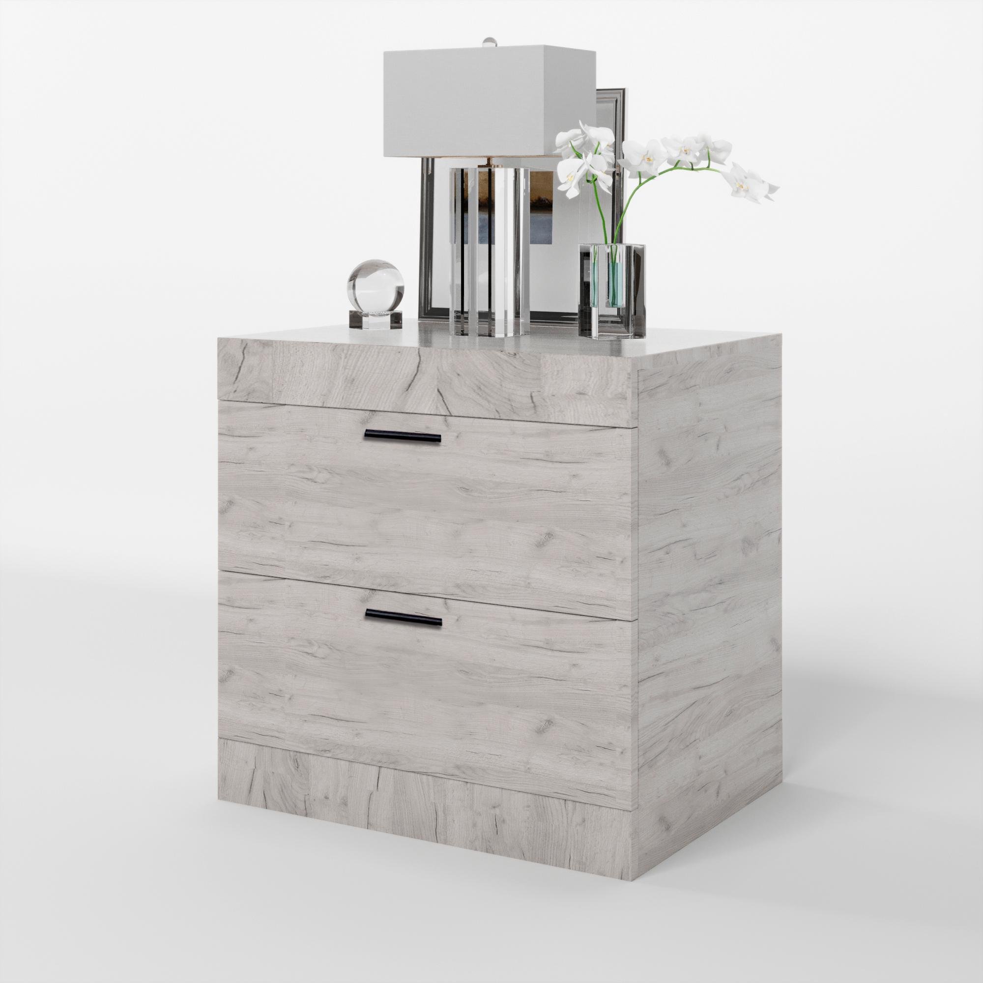 Тумба приліжкова Еверест Соната 50х38х50 см Дуб крафт білий (MSE-2711)