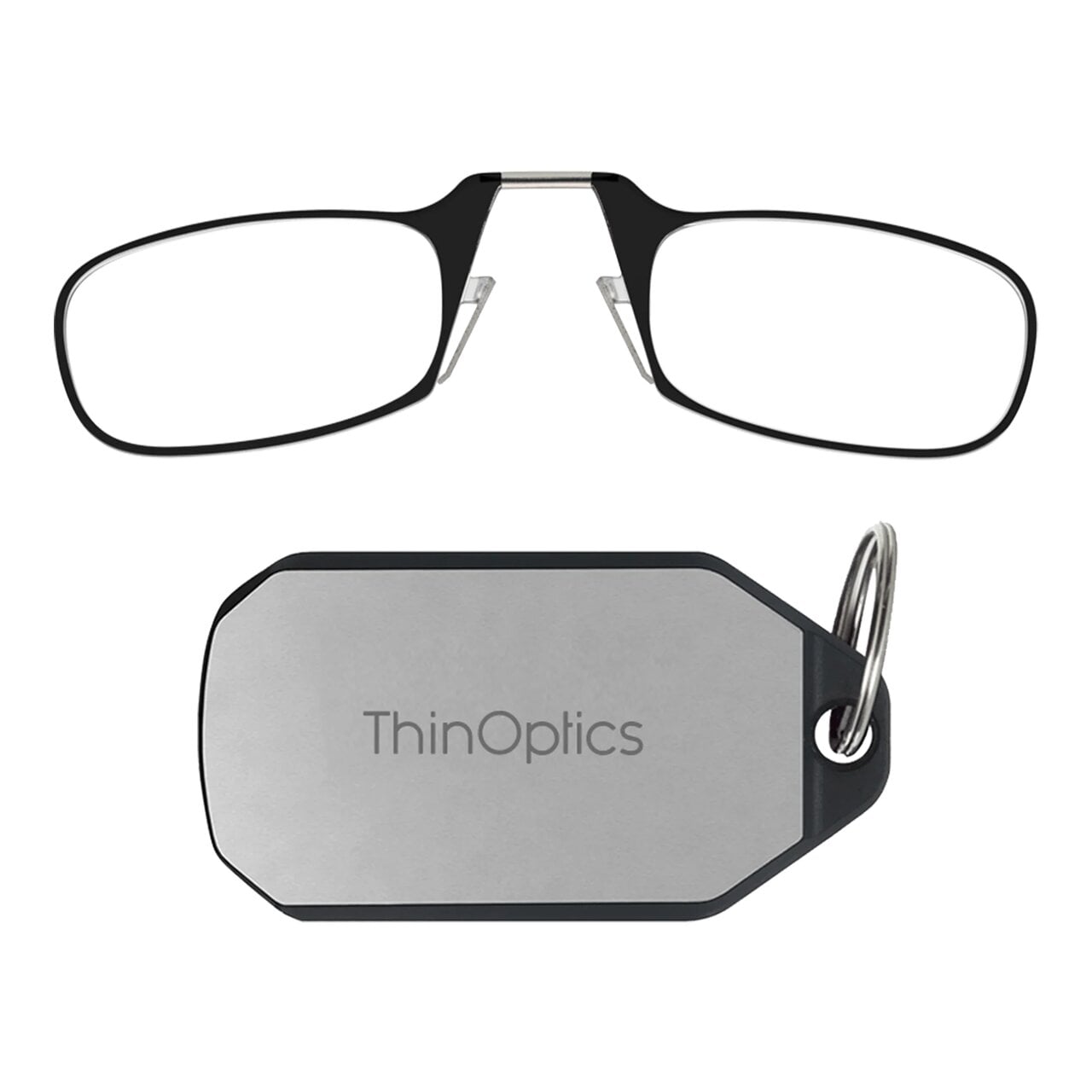 Очки для чтения Thinoptics с металлическим брелоком/диоптрий '+1,50 Черный (KCM1.5M)