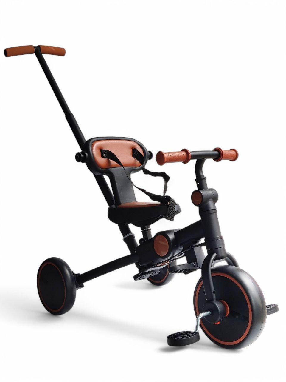 Велосипед 3в1 з батьківською ручкою та піддашком Royal Leather Trike 105-2 триколісний із 2 режимами коліс Чорний (105-2r-s1) - фото 2 Велосипед 3в1 з батьківською ручкою та піддашком Royal Leather Trike 105-2 триколісний із 2 режимами коліс Чорний (105-2r-s1) - фото 2
