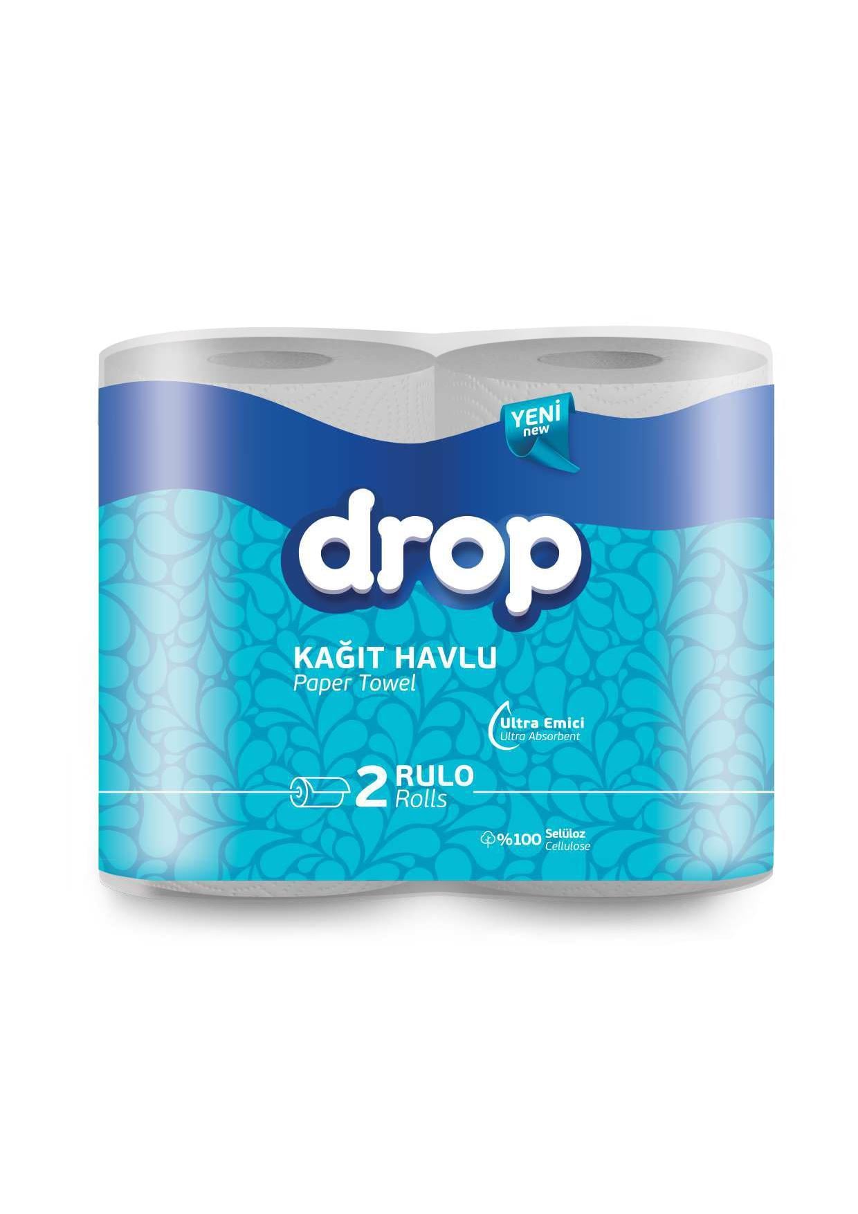 Бумажные полотенца Drop 2-х слойные 2 рул.