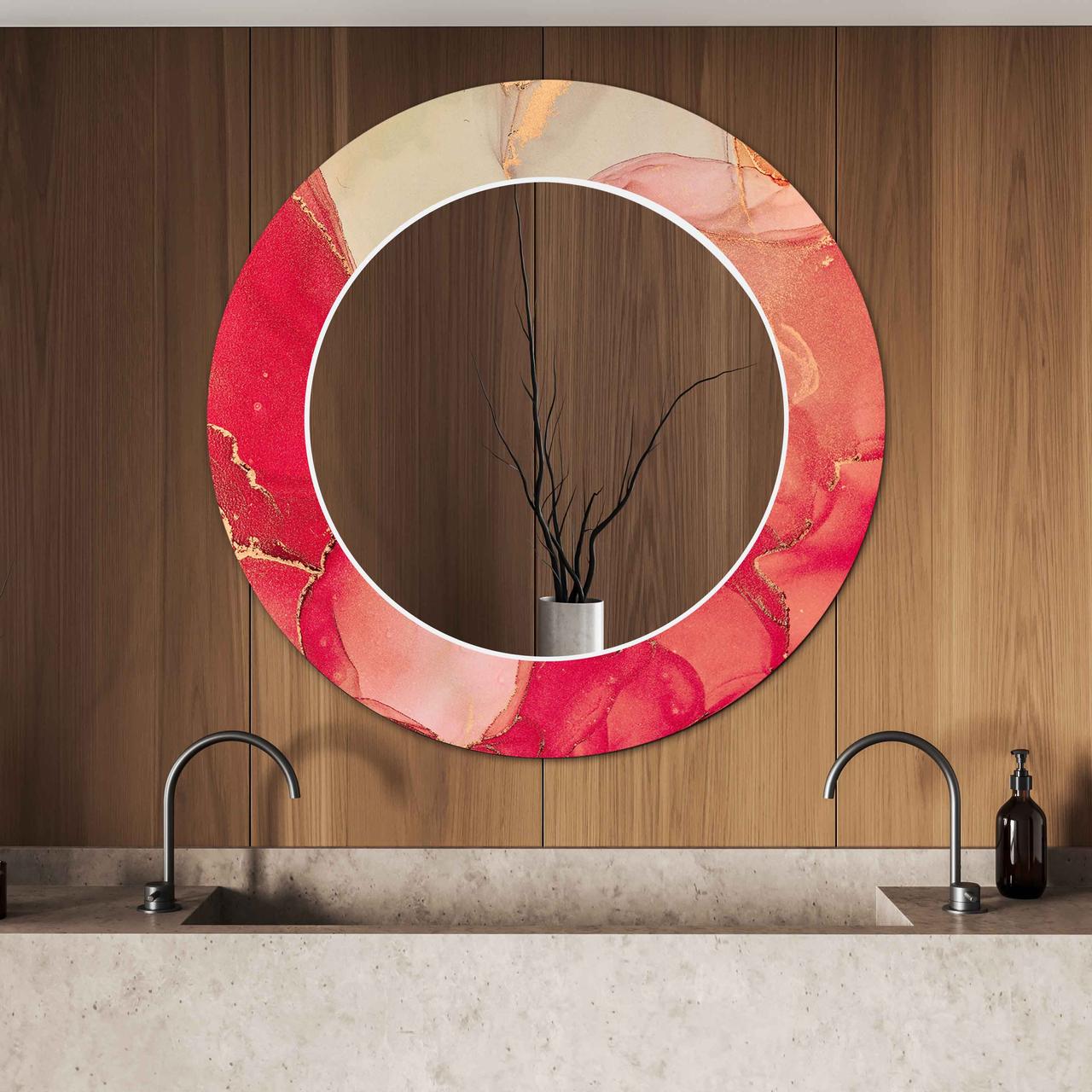 Зеркало на стену NovellaPrint с рисунком мрамора круглое 70 см (2015.3) Зеркало на стену NovellaPrint с рисунком мрамора круглое 70 см (2015.3)