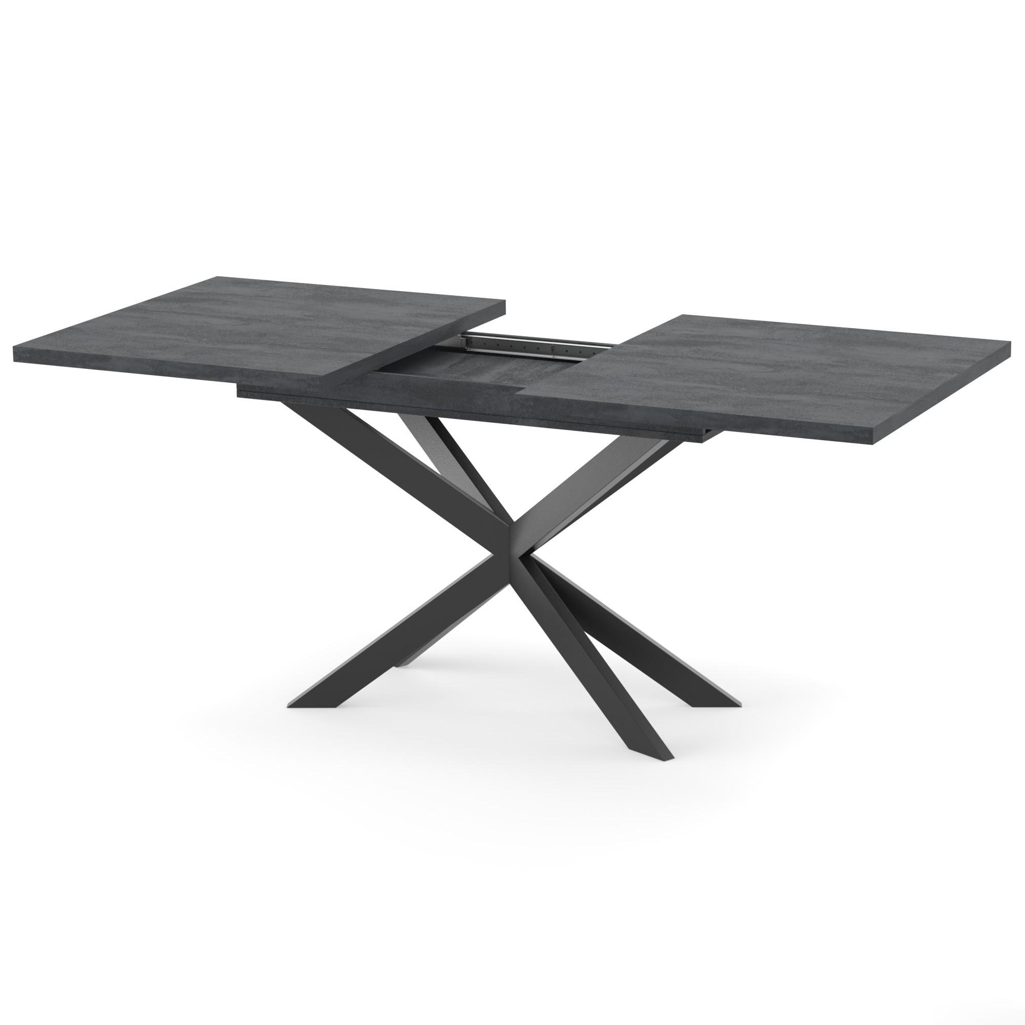 Стол раздвижной обеденный Спайдер ДСП 1400x800 мм Угольный камень/Черный (919773) - фото 2