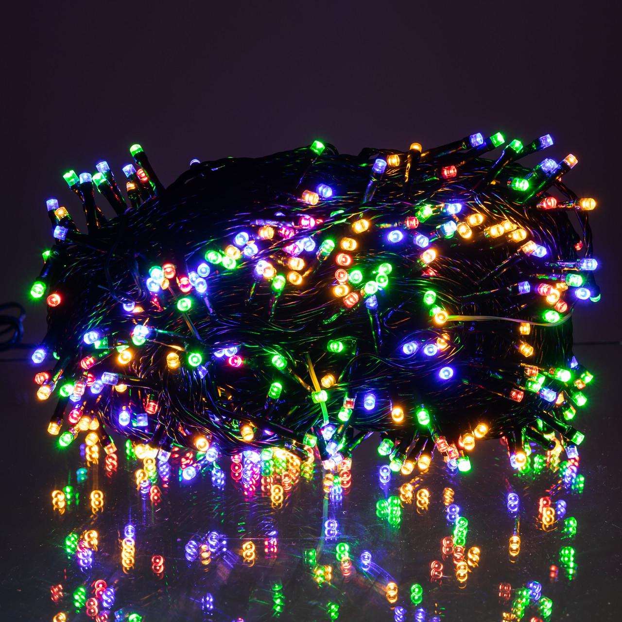 Гірлянда Різдвяна фея вулична 50 м 500 LED чорний провід Різнокольоровий (CF500L50MBML)