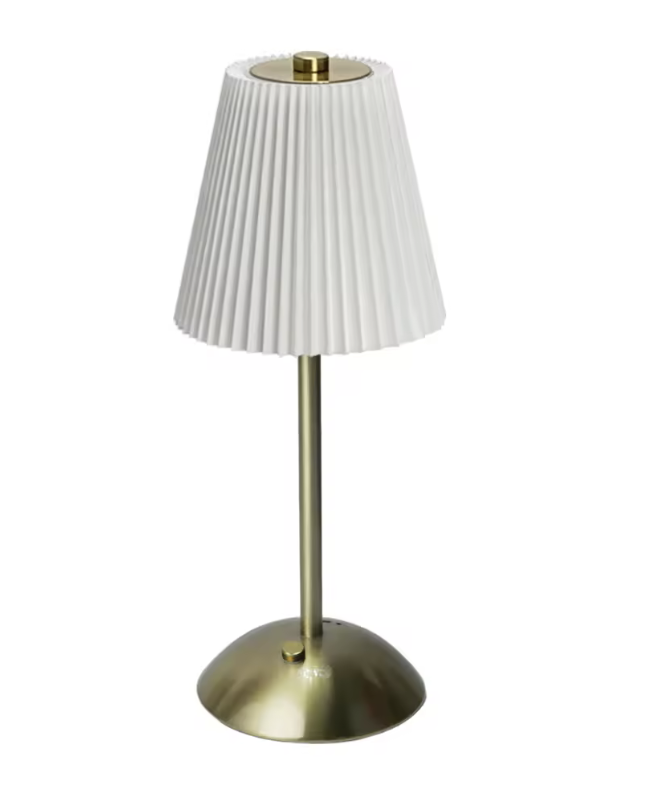 Настольная лампа с металлическим основанием/плисированным абажуром/3 режима яркости (29468555)