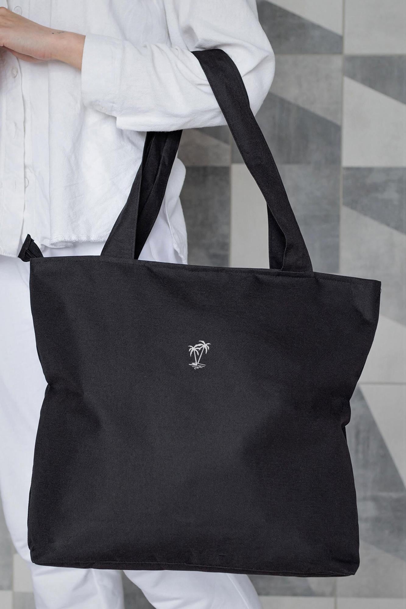 Шопер жіночий тканинний еко з принтом Palm Black (8055458)