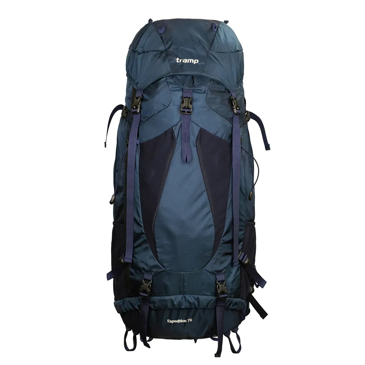 Туристический рюкзак Tramp Expedition для походов и горного туризма с каркасом/вентиляцией и дождевиком 75 л (UTRP-055-navy)