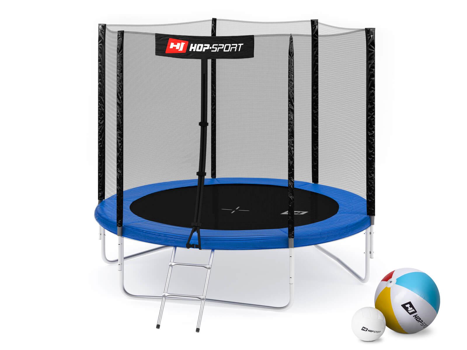 Батут Hop-Sport 8ft (244 см) з зовнішньою сіткою Синій
