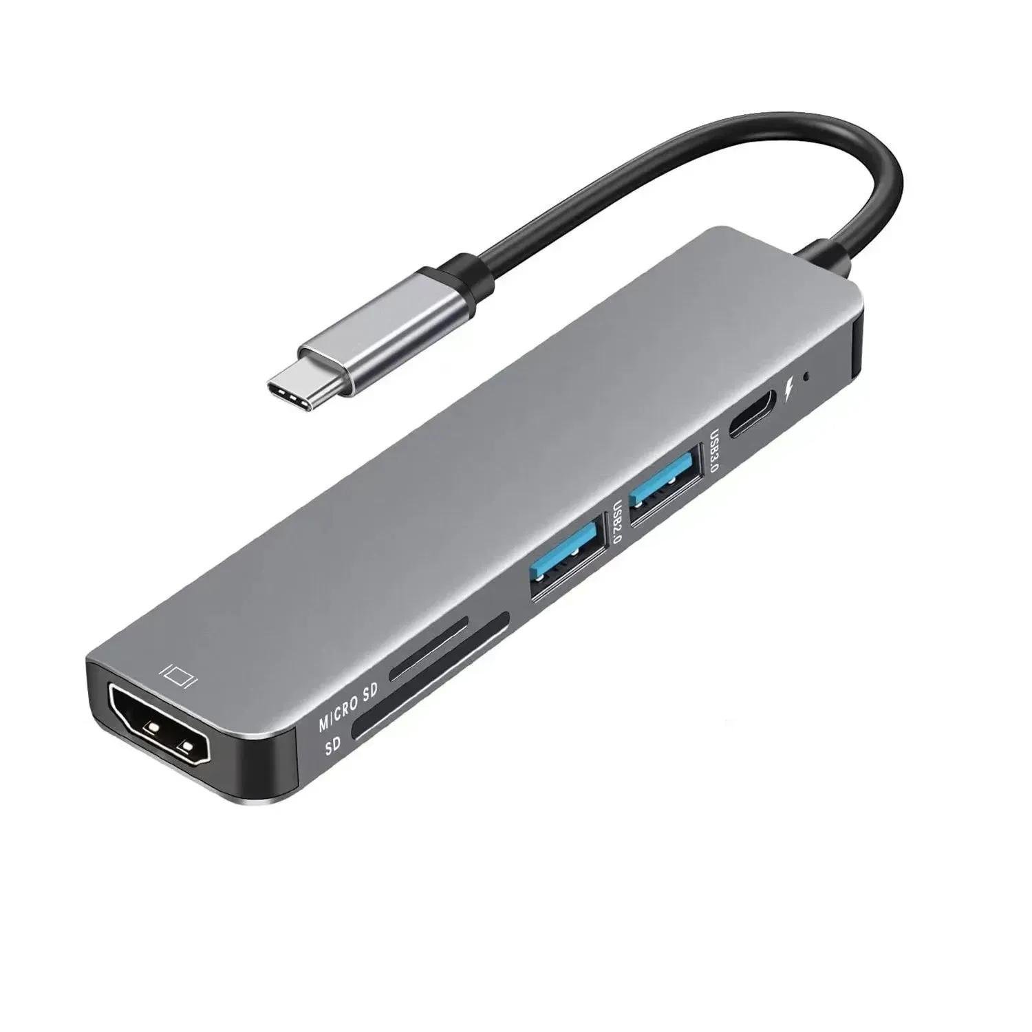 Розгалужувач універсальний Type-C хаб 3.0 з 6 портами USB SD/TF док-станція 5 Гбіт/с
