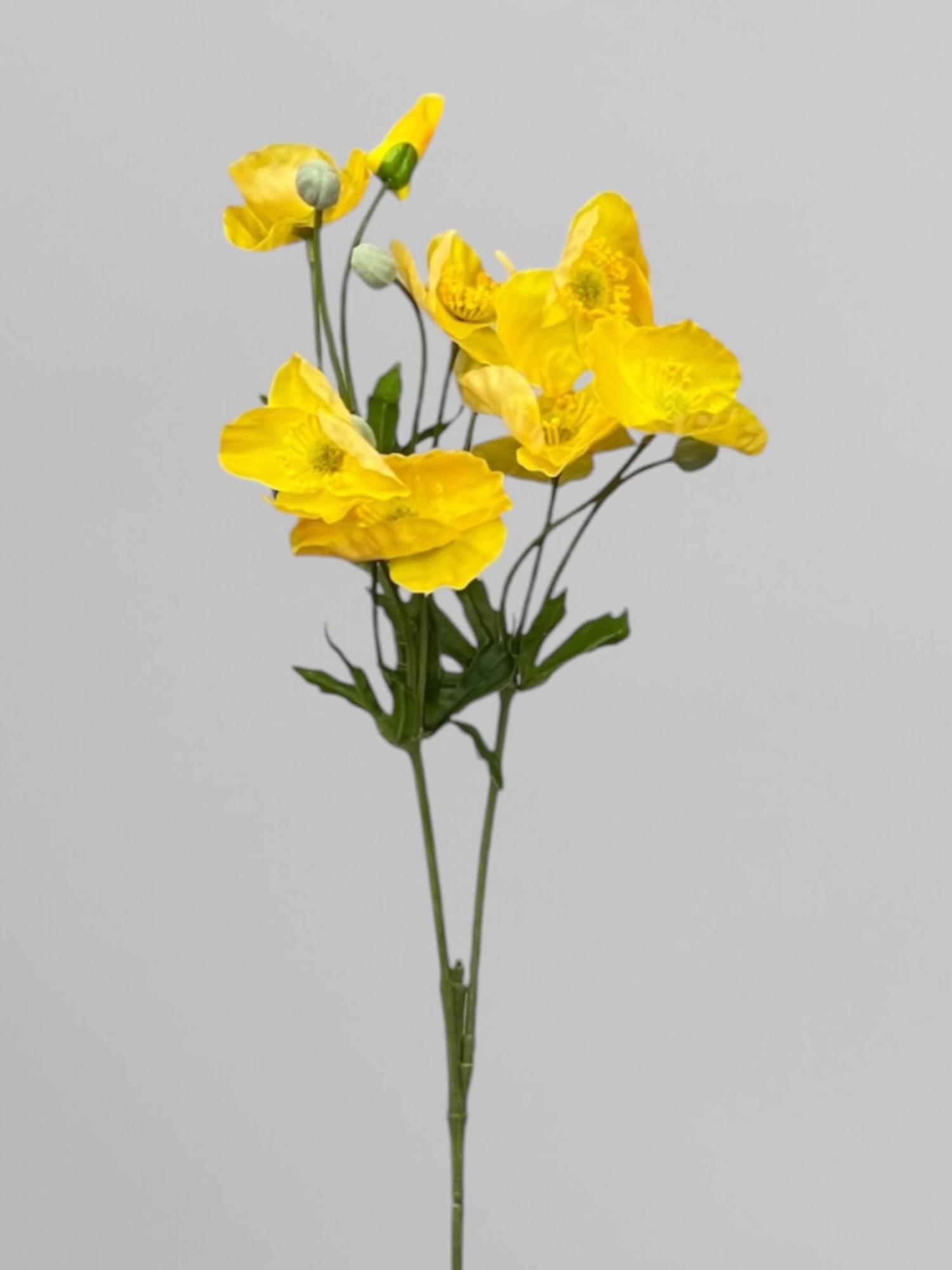 Искусственный мак из латекса 65 см Желтый (К13056)