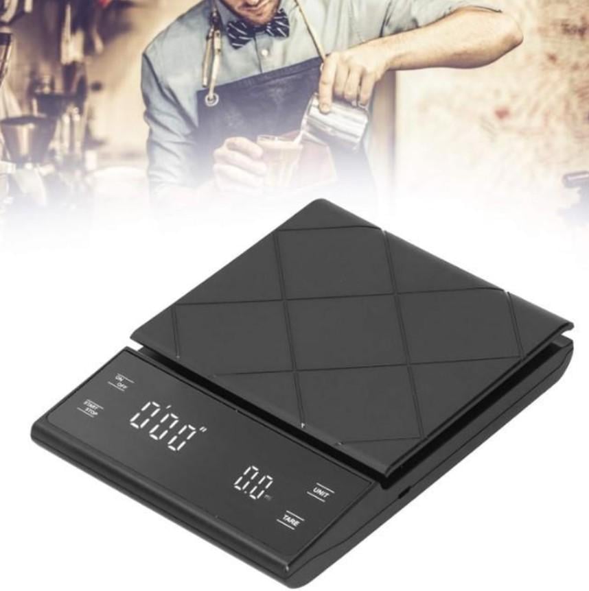 Ваги кухонні цифрові Coffee Scale 4058 з LED-дисплеєм і таймером до 5 кг (1202) - фото 6
