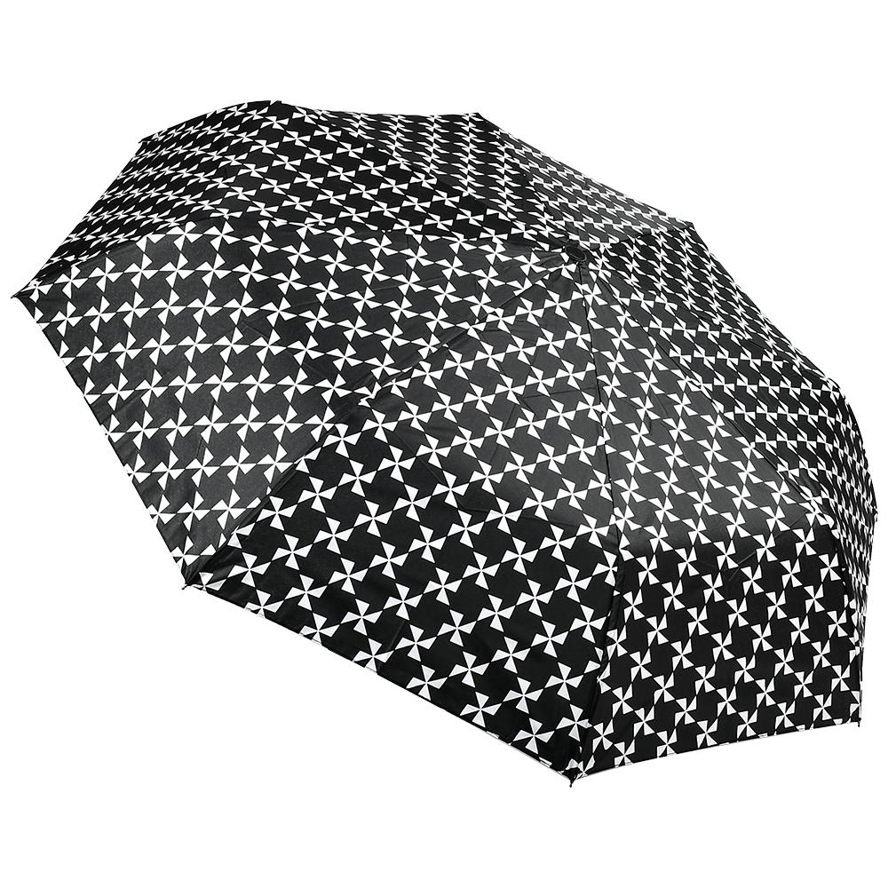 Парасолька автоматична з чохлом Stenson R95041 Принт з пропелерами 110 см на 8 спиць Чорний з білим (26450428)