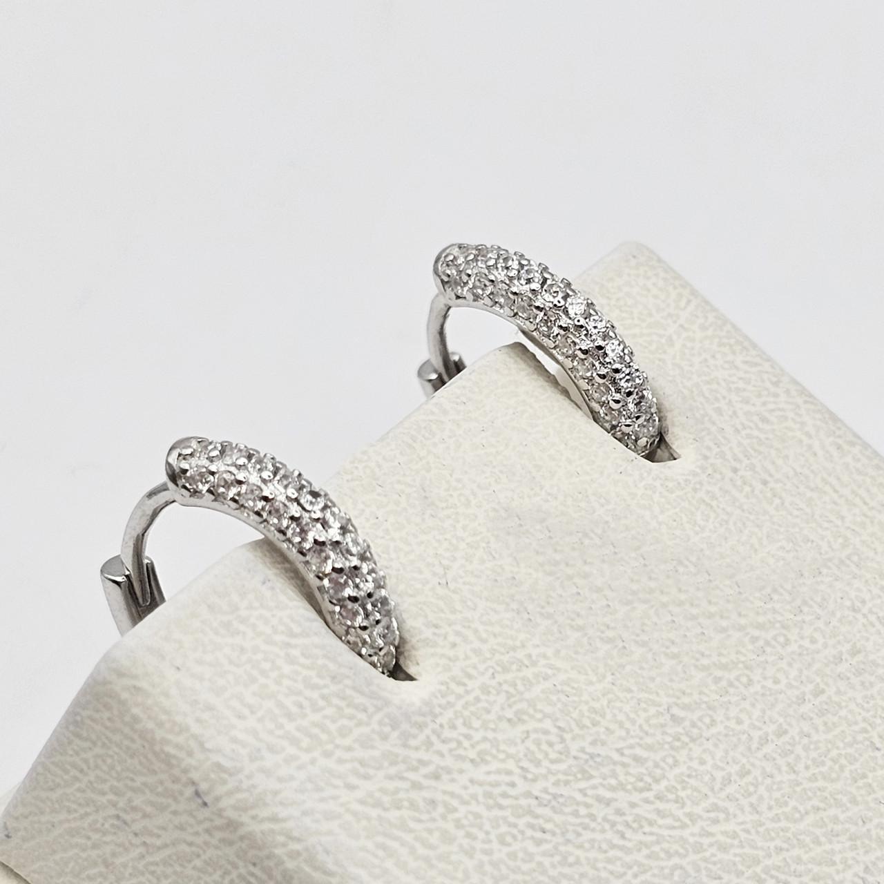 Серебряные серьги-кольца с кубическим цирконием 3,03 г (2967965127) Серебряные серьги-кольца с кубическим цирконием 3,03 г (2967965127)