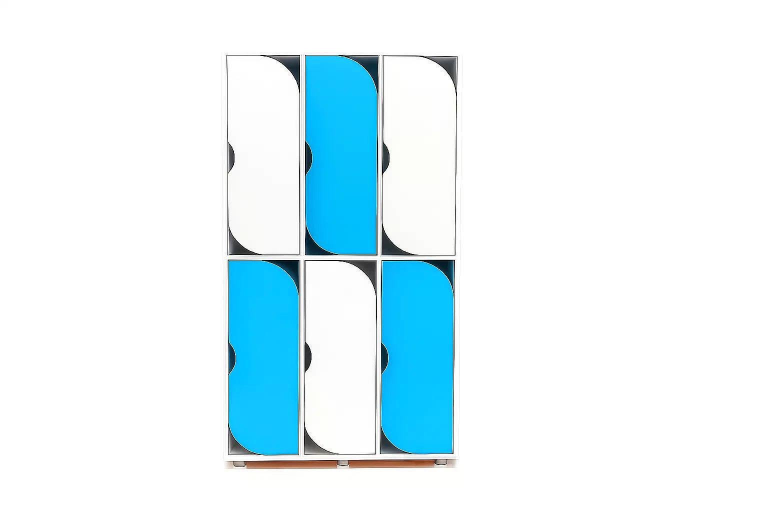Шкаф 6-секций DS-54 Белый/Синий