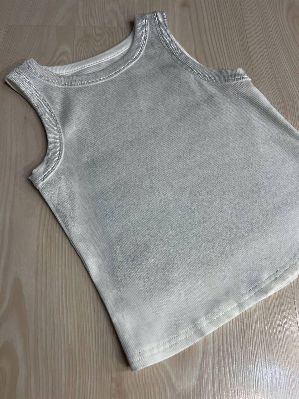 Майка женская A-N 332 базовая рубчик накат краска OS Белый (1970) - фото 6