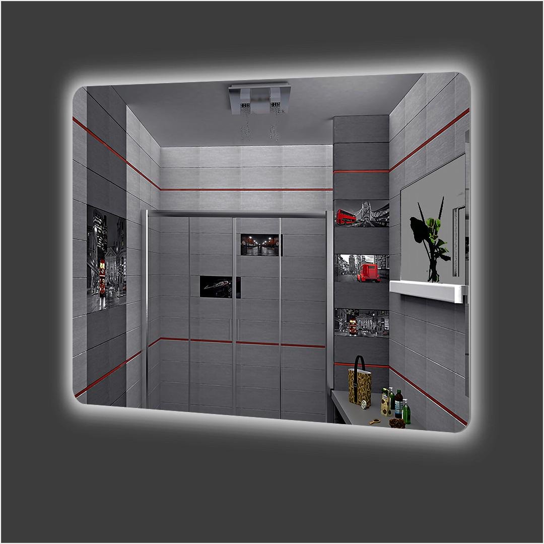 Зеркало Экватор ML-34 с 3D подсветкой 90x70 см с закругленными углами