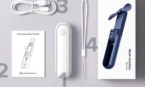 Вентилятор ручний JISULIFE Life8 12-21 год. автономності 2000 мАч Power Bank LED ліхтарик 2 швидкості Рожевий - фото 2 Вентилятор ручний JISULIFE Life8 12-21 год. автономності 2000 мАч Power Bank LED ліхтарик 2 швидкості Рожевий - фото 2