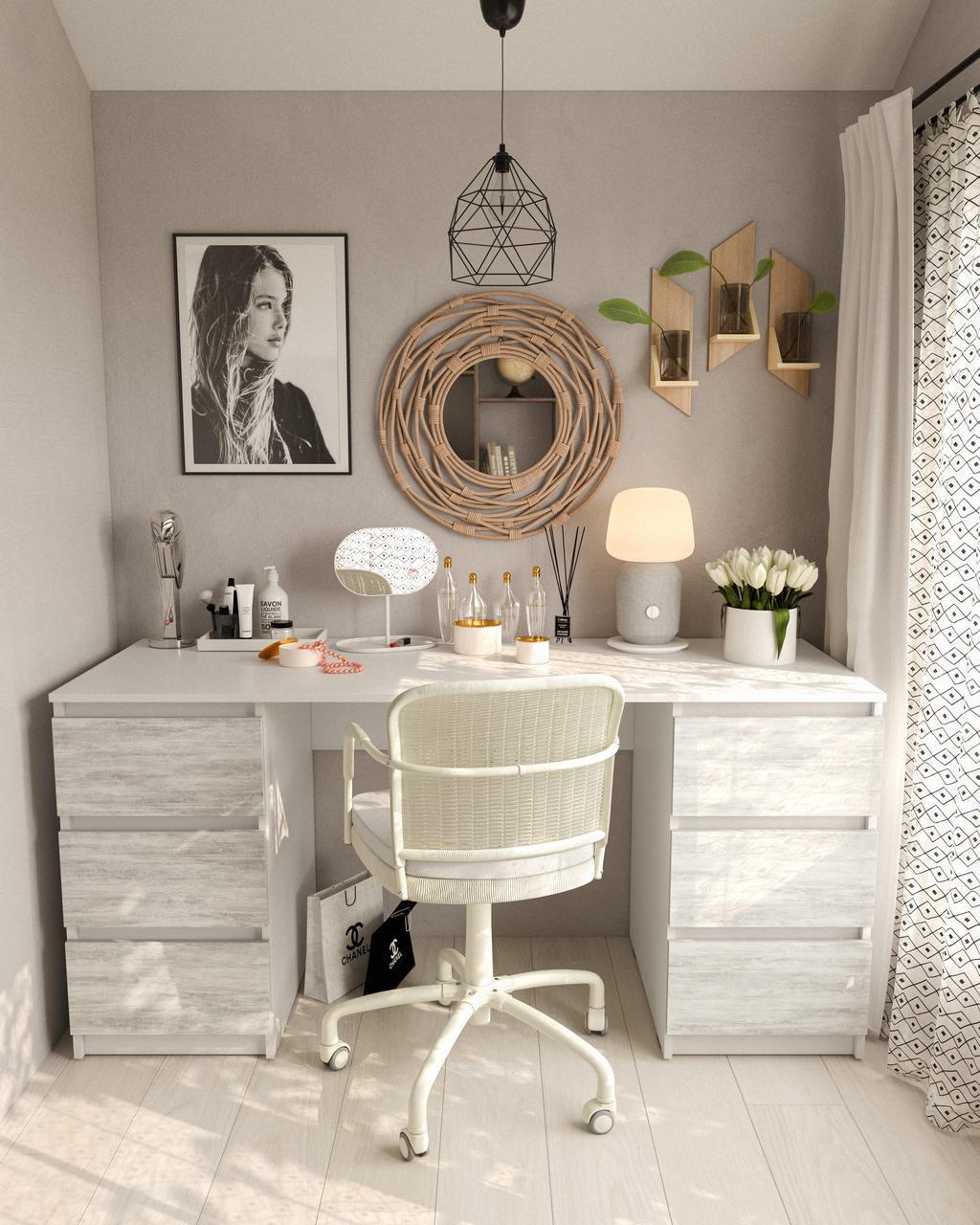 Компьютерный стол Moreli с двумя тумбами Белый (T-228)