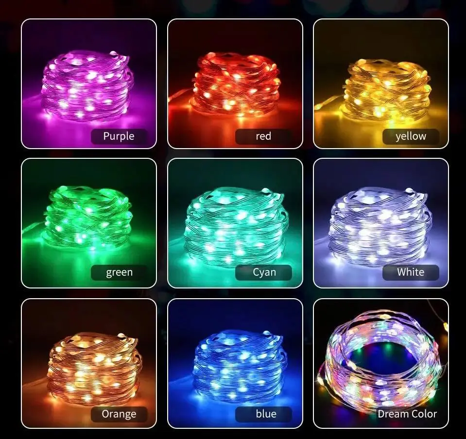 Гірлянда RGB кольорова гірлянда з керуванням з телефону 5 м 50 Led (134) - фото 4