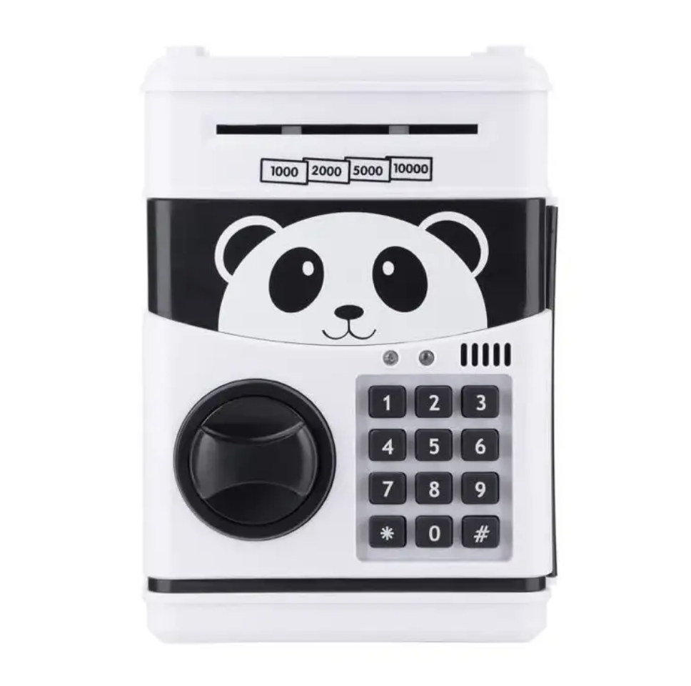 Копилка-сейф Панда с кодовым замком и купюроприемником со звуковыми эффектами Серый (Е500186)
