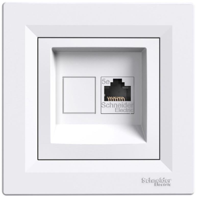 Розетка компьютерная Schneider Electric Asfora ABS RJ45 STP 5Е с рамкой Белый (EPH5000121) Розетка компьютерная Schneider Electric Asfora ABS RJ45 STP 5Е с рамкой Белый (EPH5000121)