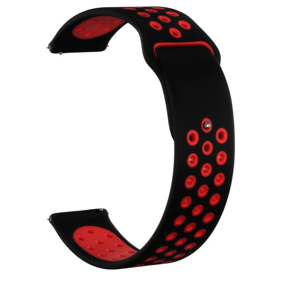 Ремінець спортивний силіконовий для Amazfit GTR 4/GTR 3 Pro/GTR 2e/GTR 47 мм/ширина 22 мм Black/Red (sr22L03_br)