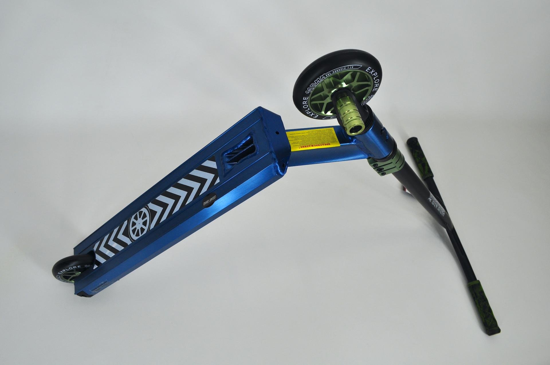 Самокат трюковий Explore Leidart Grand + пега Синій/Зелений - фото 10 Самокат трюковий Explore Leidart Grand + пега Синій/Зелений - фото 10