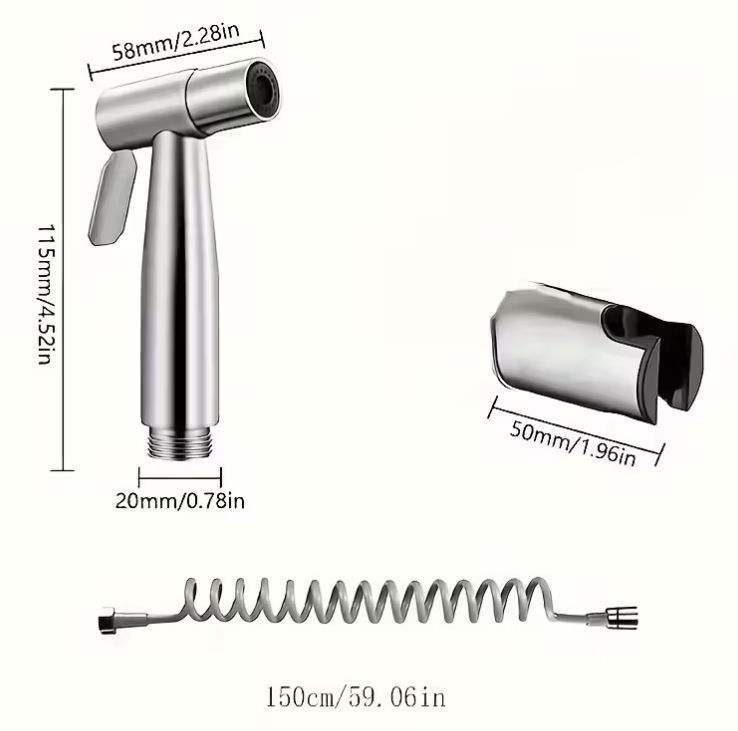 Набор гигиенического душа с металлической лейкой нержавеющая сталь (30242195) - фото 2