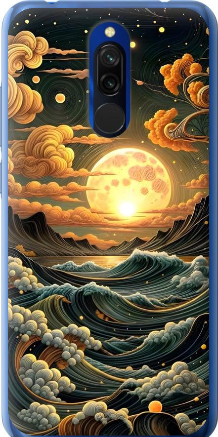 Чехол на Xiaomi Redmi 8 Арт волны (6332t-1806-42517)