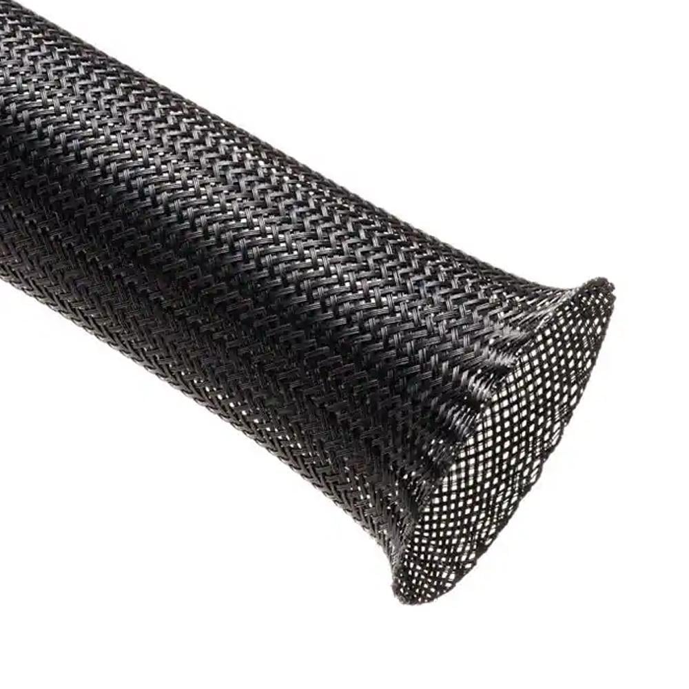 Кабельная оплетка круглая плотного плетения Techflex CCP1.25BK CleanCut для быстрых инсталляций PET тройное плетение Ø31,7 мм Черный