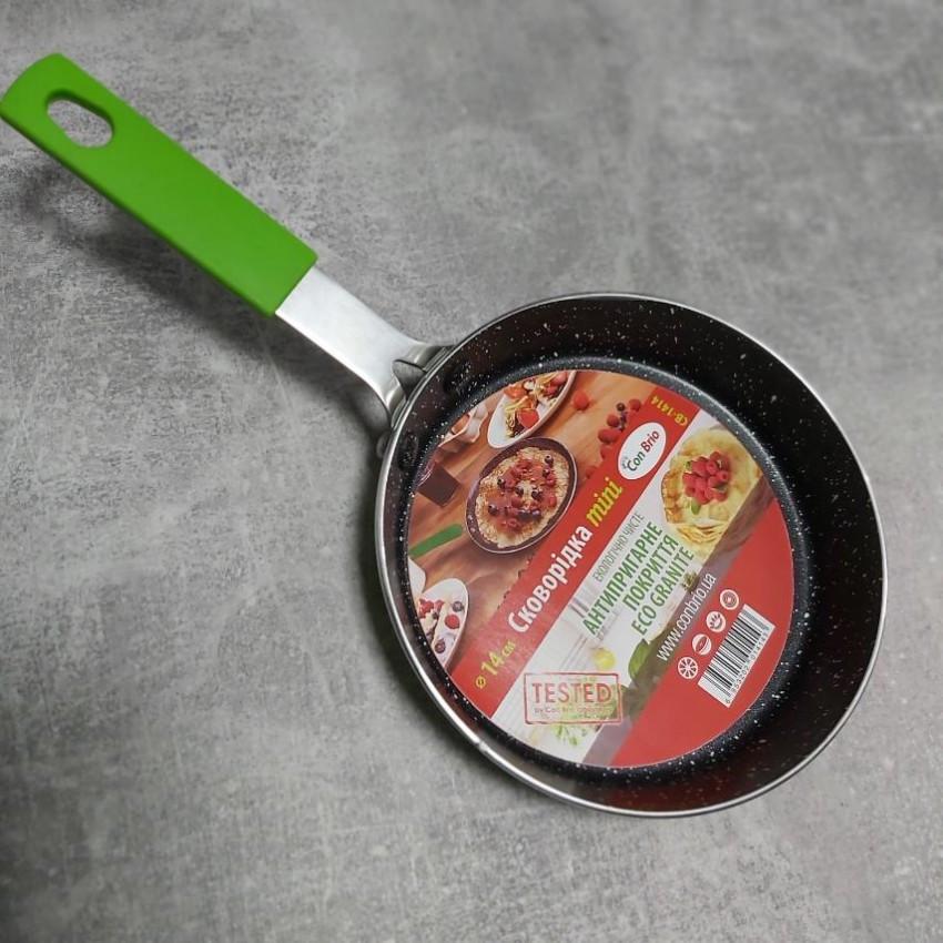 Сковорода Con Brio Granite mini CB-1414 14 см Зеленый - фото 2