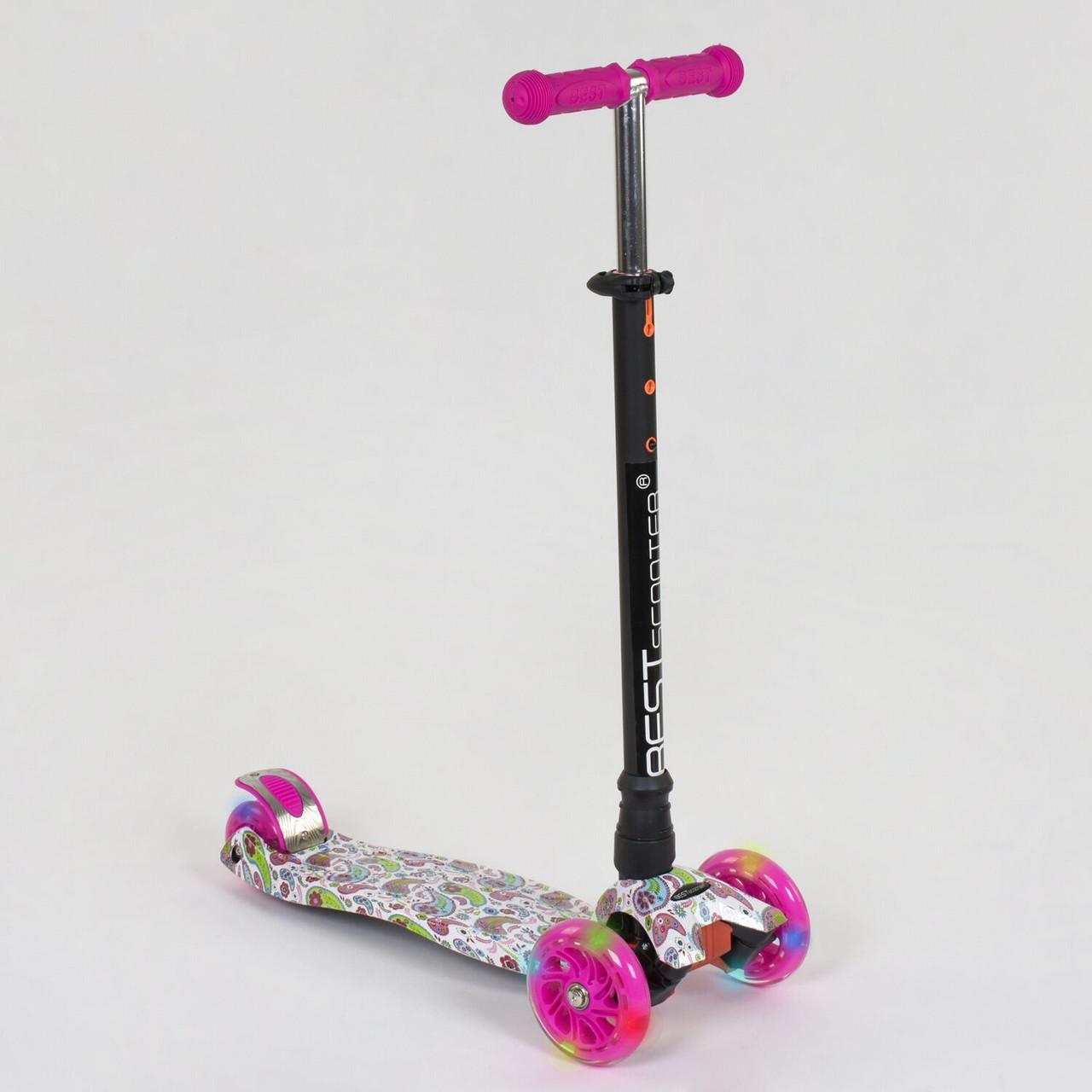 Самокат Best Scooter Maxi 25598/779-1341 колеса с подсветкой Розовый (361635)
