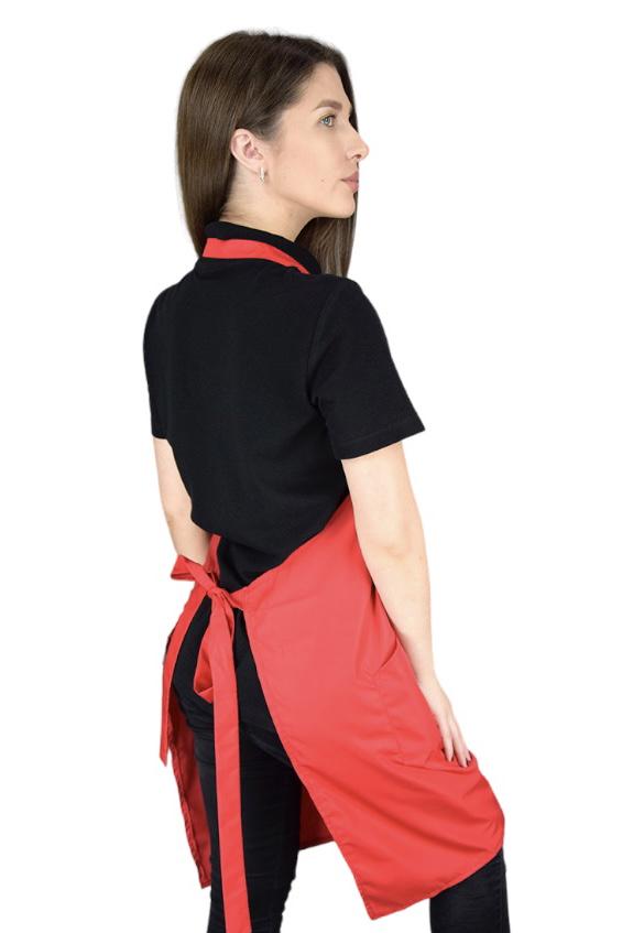 Фартух універсальний з нагрудником до колін Стандарт LuxForm Червоний (4789) - фото 2 Фартух універсальний з нагрудником до колін Стандарт LuxForm Червоний (4789) - фото 2