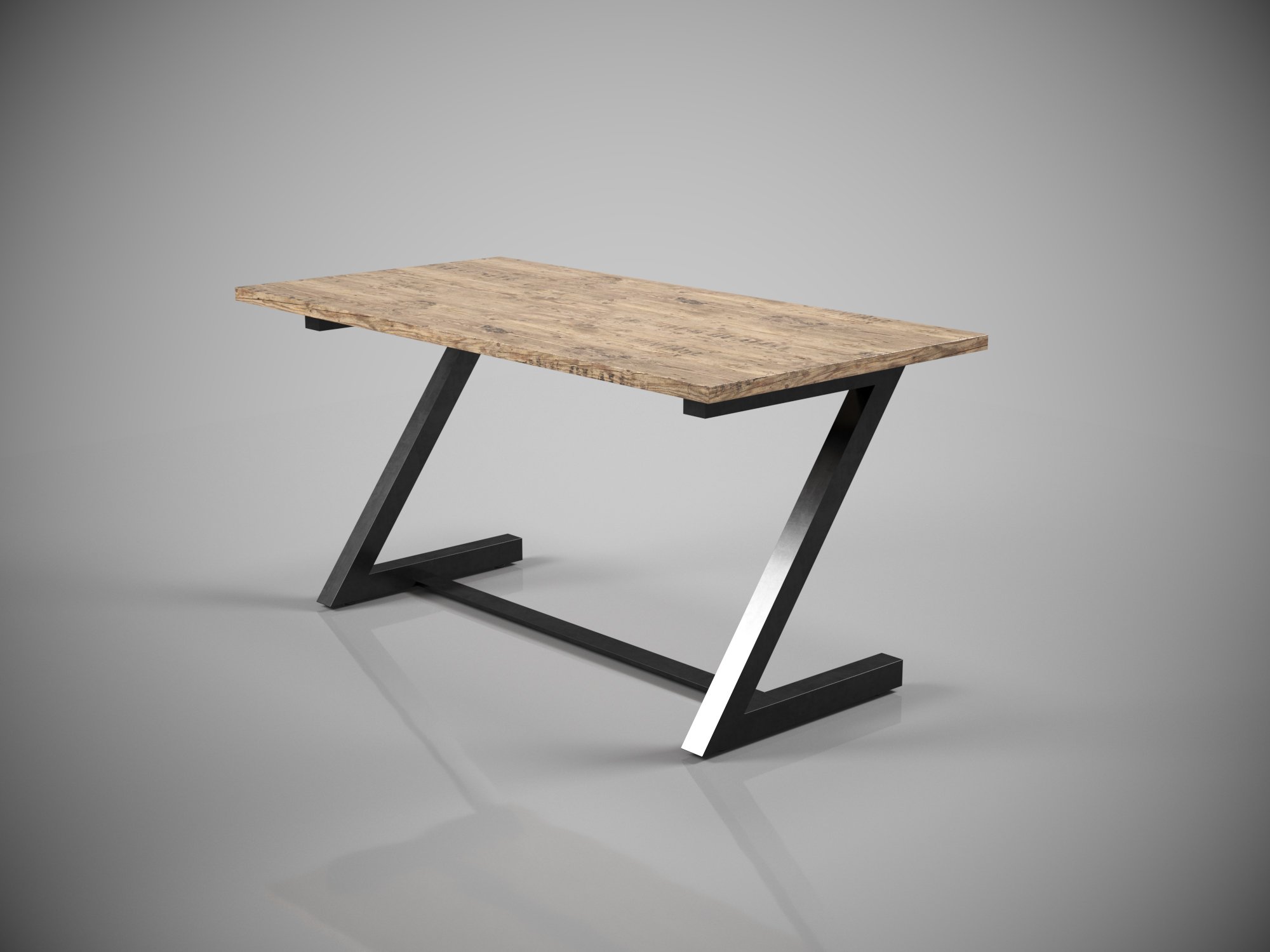 Стол Зета 1600Х800 Черный бархат/Дуб корабельный лейбл