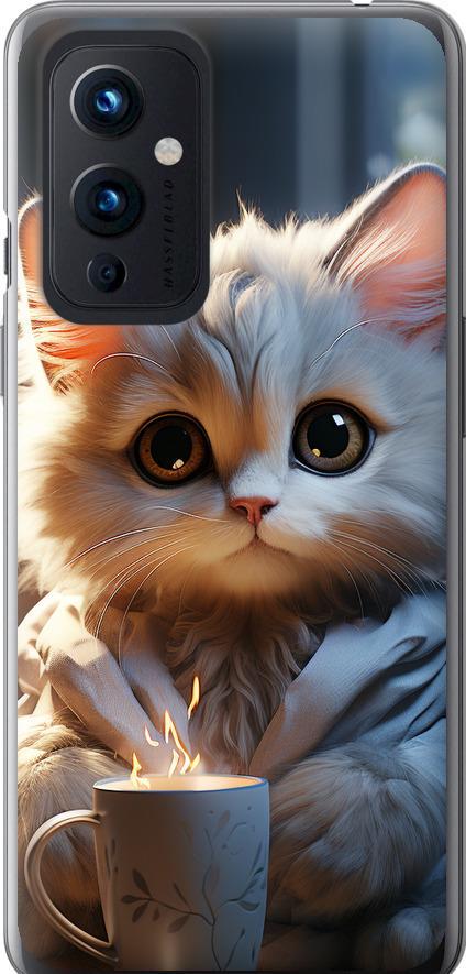 Чехол на OnePlus 9 White cat (5646t-2249-42517)