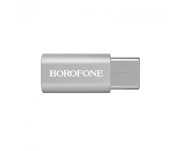 Переходник Otg Borofone BV4 Micro-USB Type-C Silver - фото 2