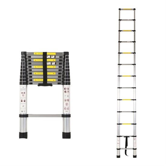 Лестница телескопическая алюминиевая Техпром на 13 ступеней - фото 1