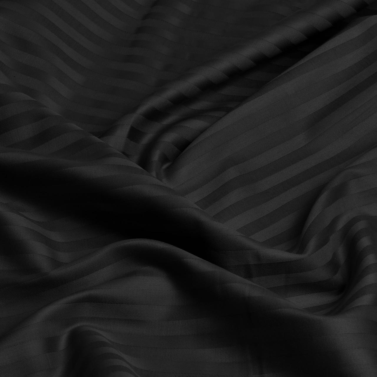 Комплект постельного белья евро сатин в полоску Черный (26024) - фото 2 Комплект постельного белья евро сатин в полоску Черный (26024) - фото 2